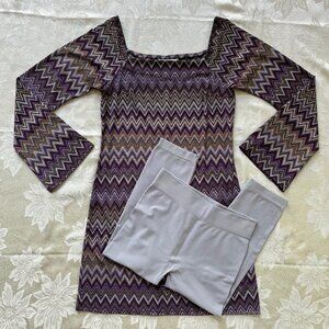AS U WISH Long Sleeve Retro Tunic Dress with Leggings